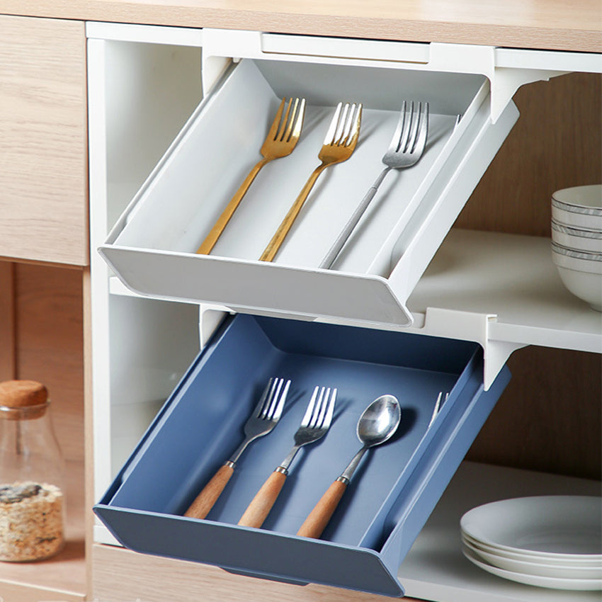 Under-Shelf Kitchen Utensil Drawer Organizer