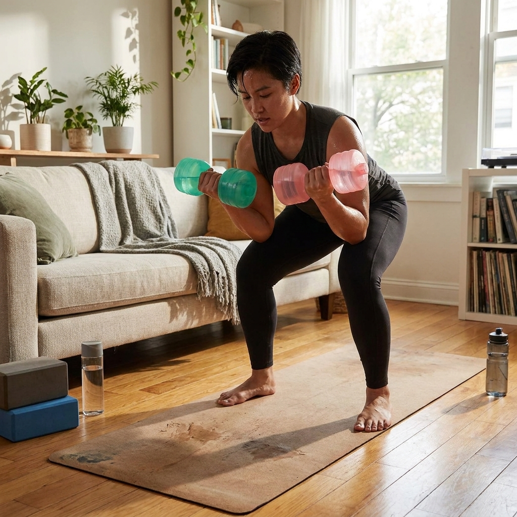 Water-Filled Adjustable Dumbbells lifestyle