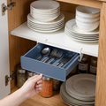Kitchen drawer organizer utensil holder in use