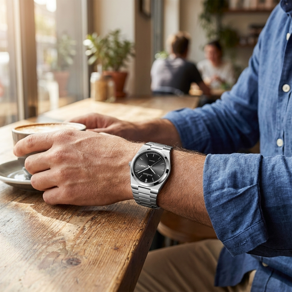 Ultra-Thin Steel Quartz Men's Watch lifestyle