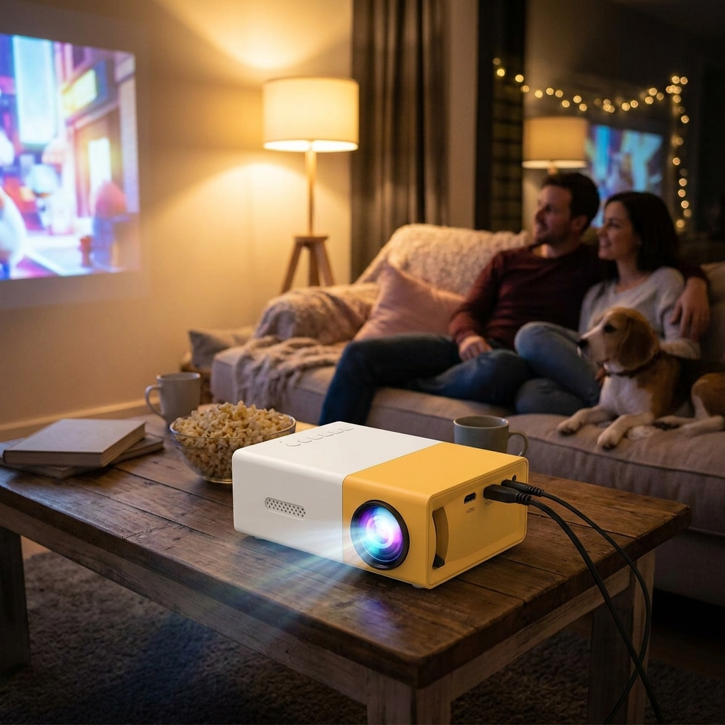 T300 Mini HD 1080P Projector lifestyle